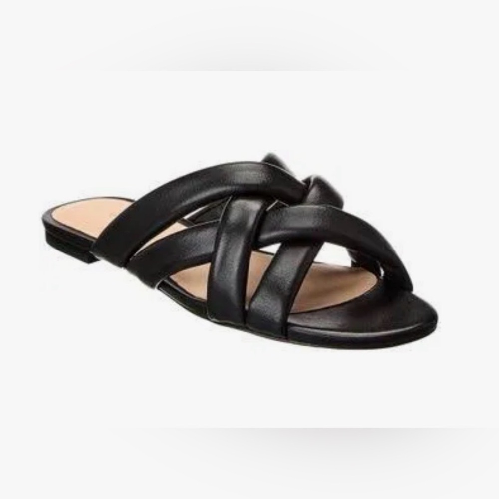 Stuart Weitzman Women's Crossover Leather Slide Sandals